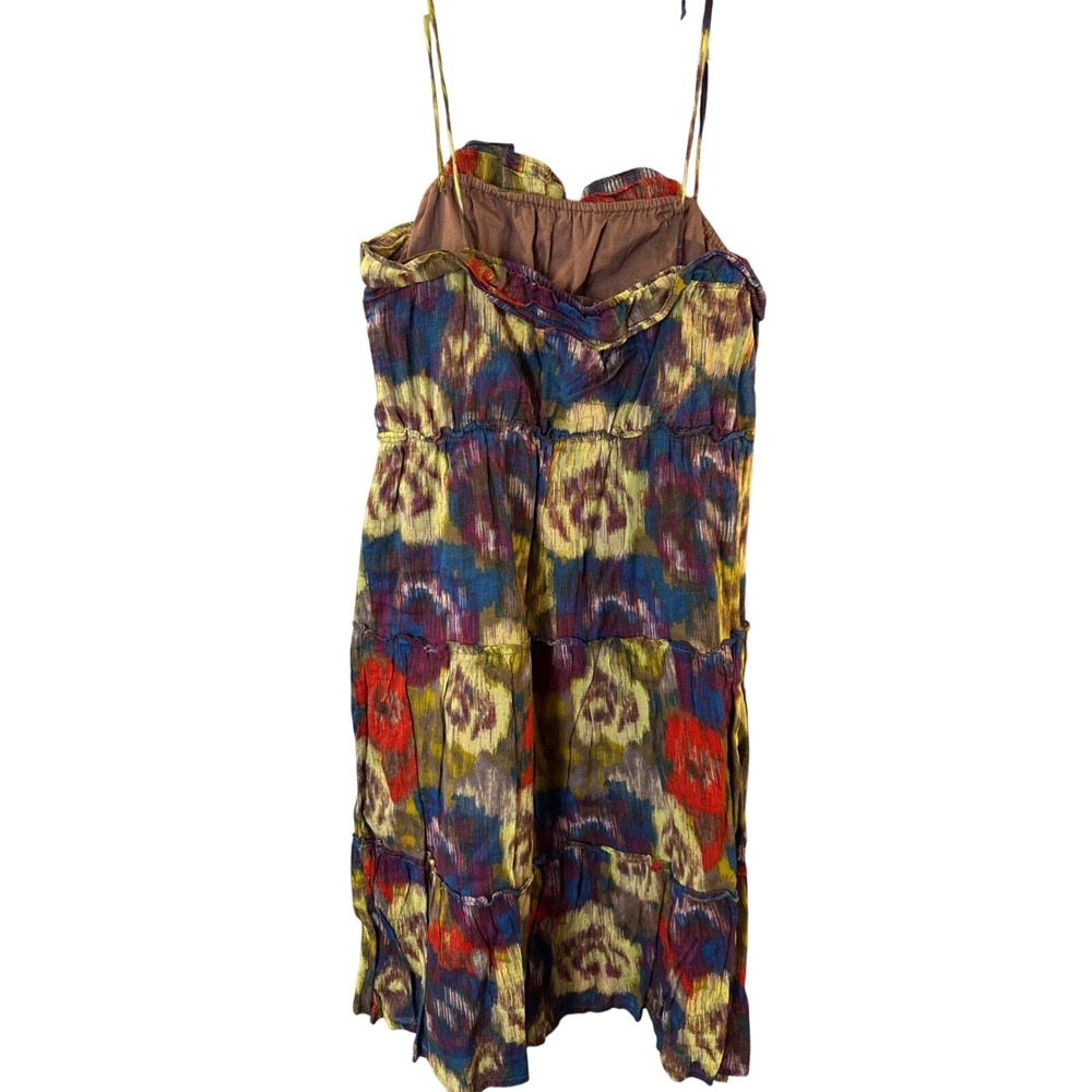 Old Navy Y2K Multicolored Tiered Mini Dress Boho Floral Pattern Cami Size Large